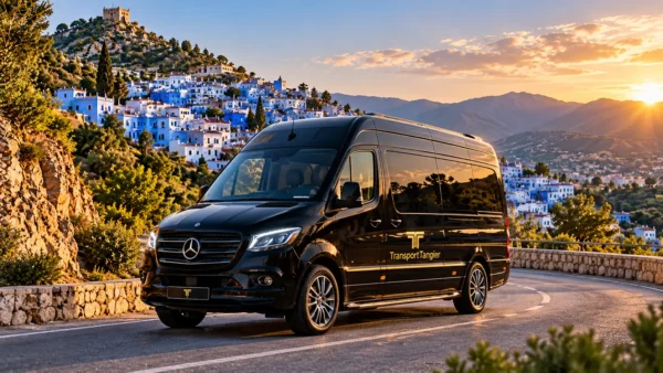 Transport Tangier van on a private transfer from Tangier to Chefchaouen, the blue city