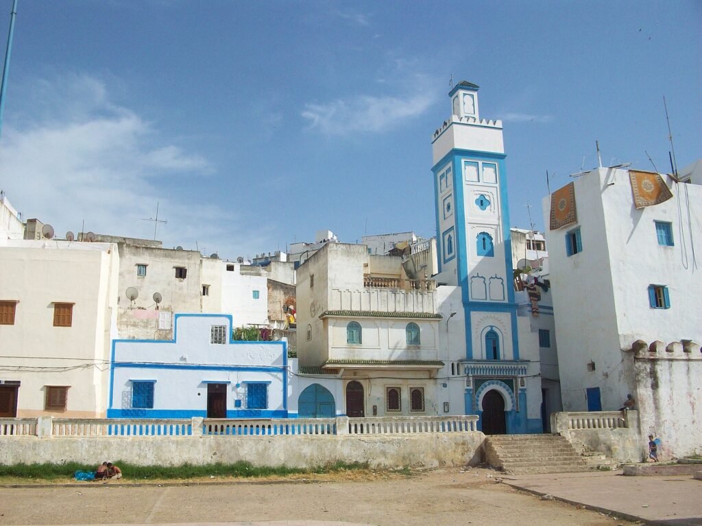 Blue and white houses of the Larache old town