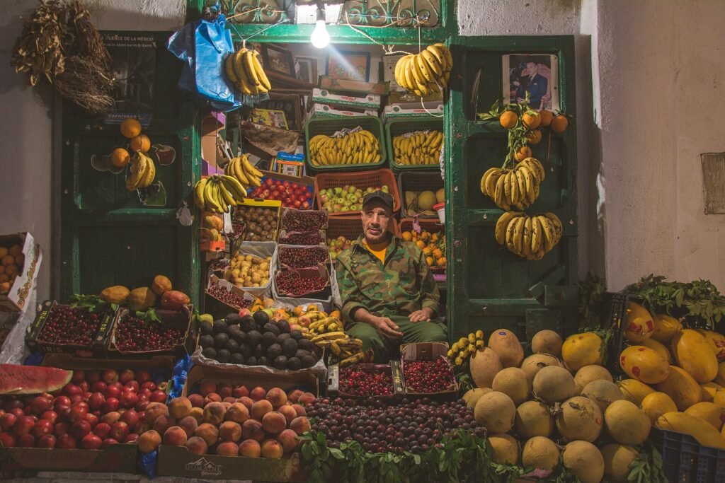 Fruit stall in the old medina on a Tetouan day trip from Tangier
