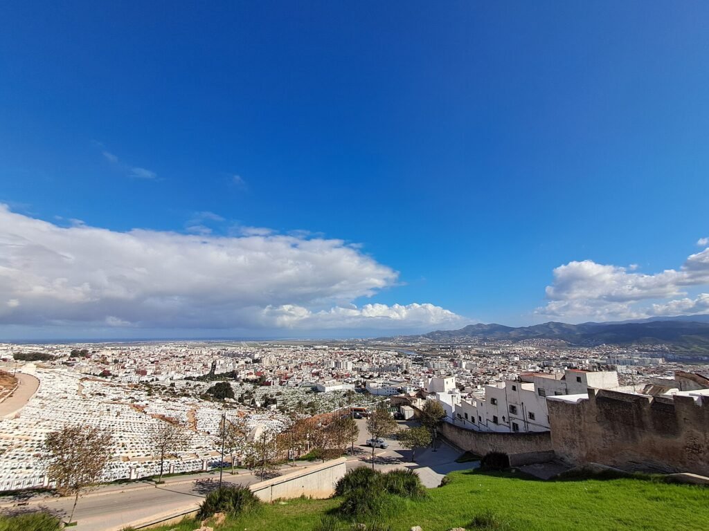 White houses of Tetouan below the Rif mountains