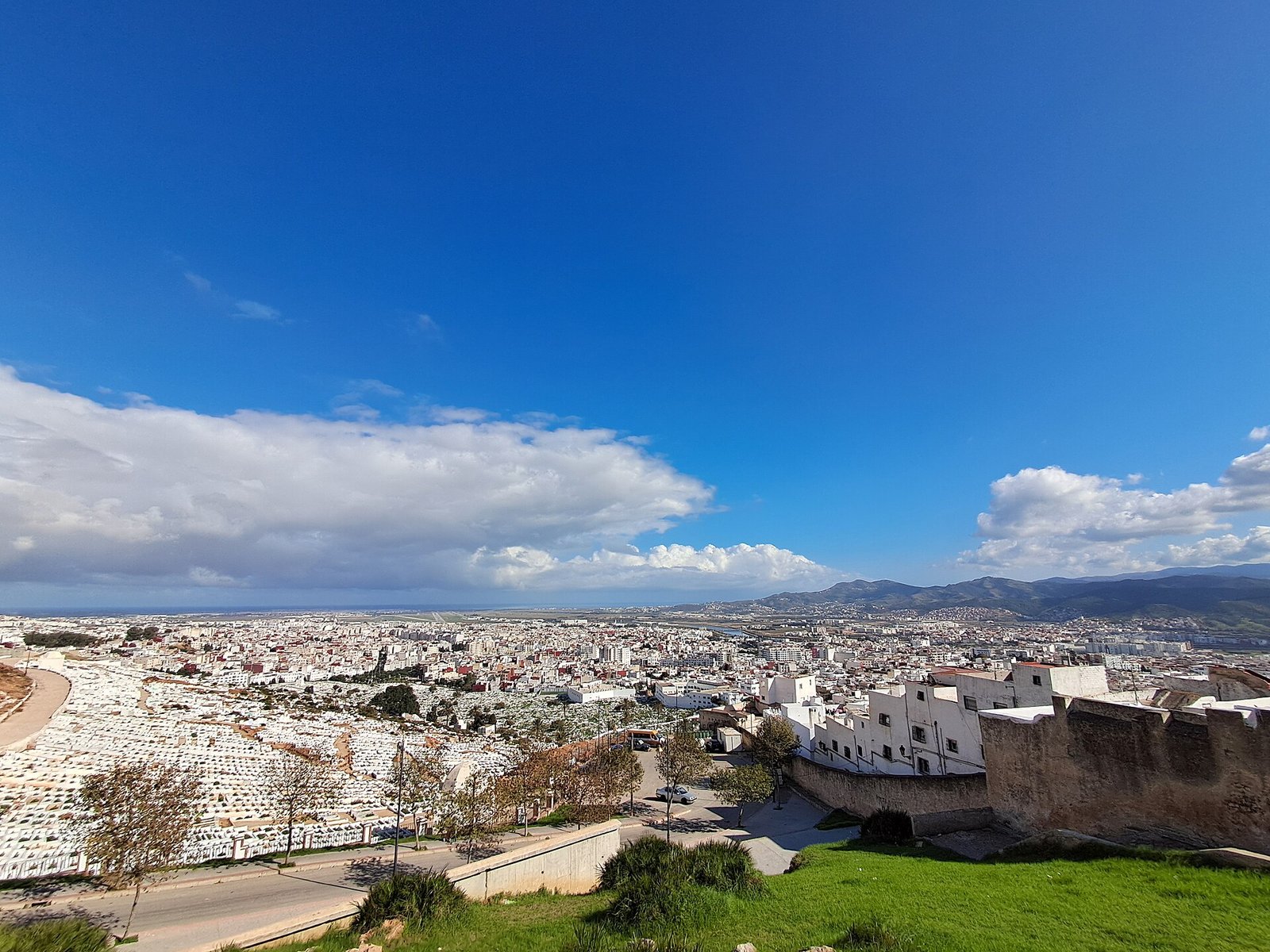 White houses of Tetouan below the Rif mountains