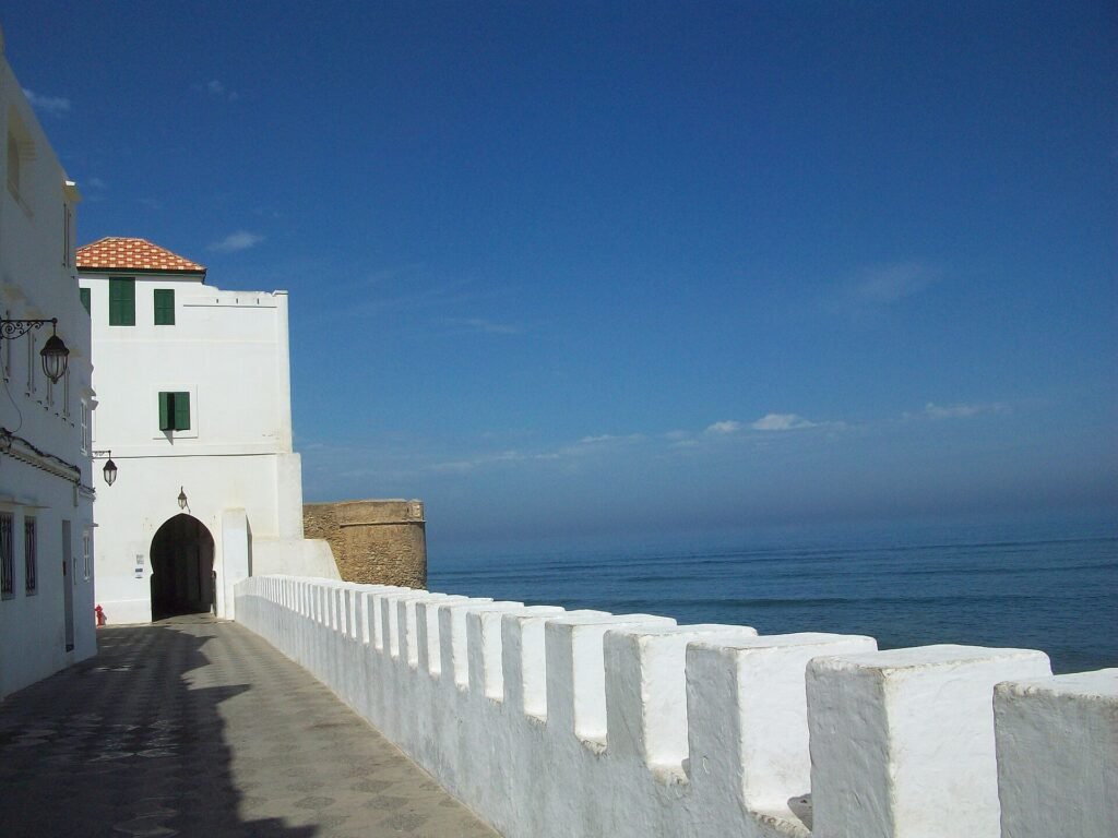 The white ramparts of Asilah above the Atlantic Ocean