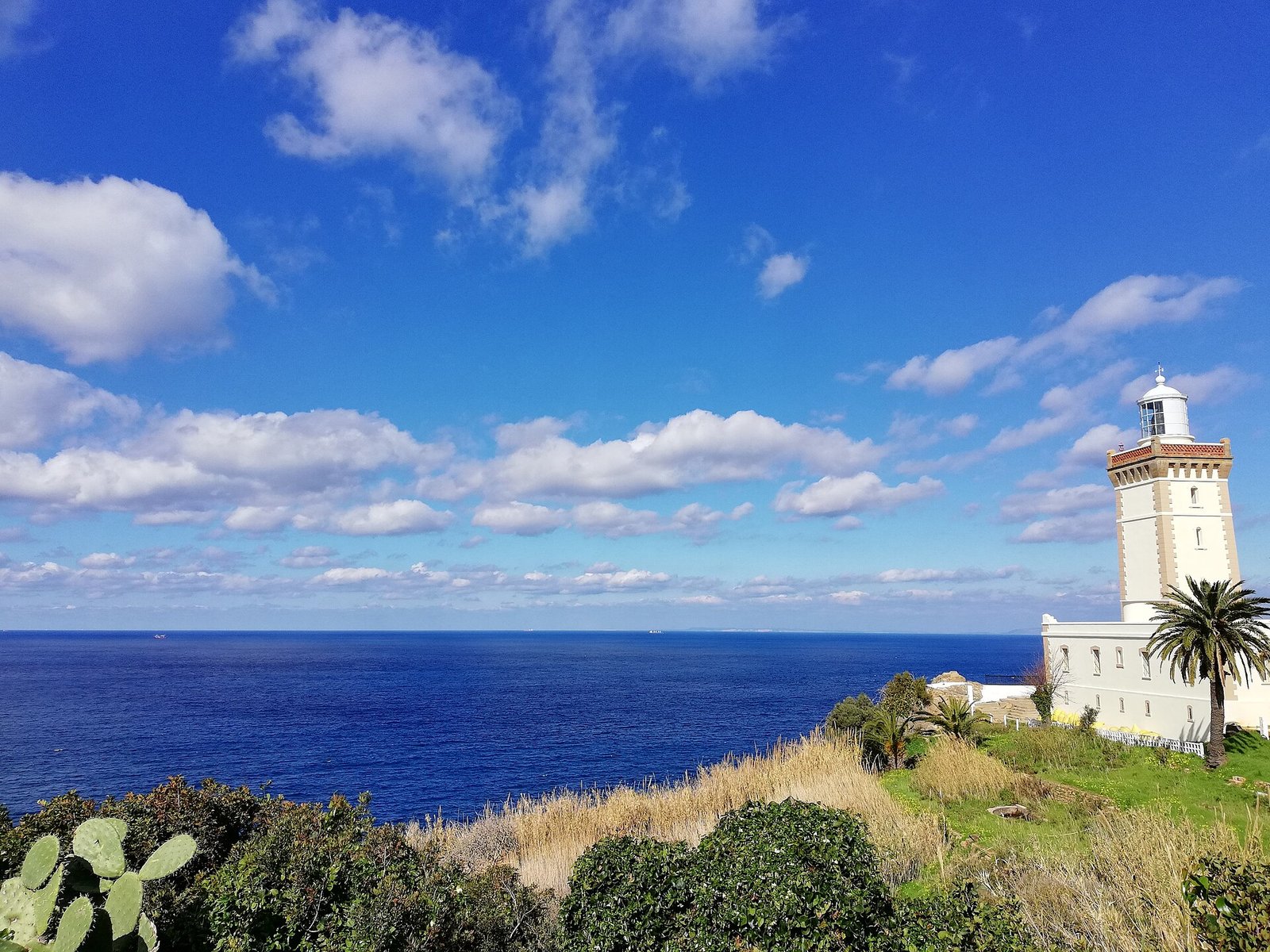 The Cape Spartel lighthouse above the blue Atlantic near Tangier