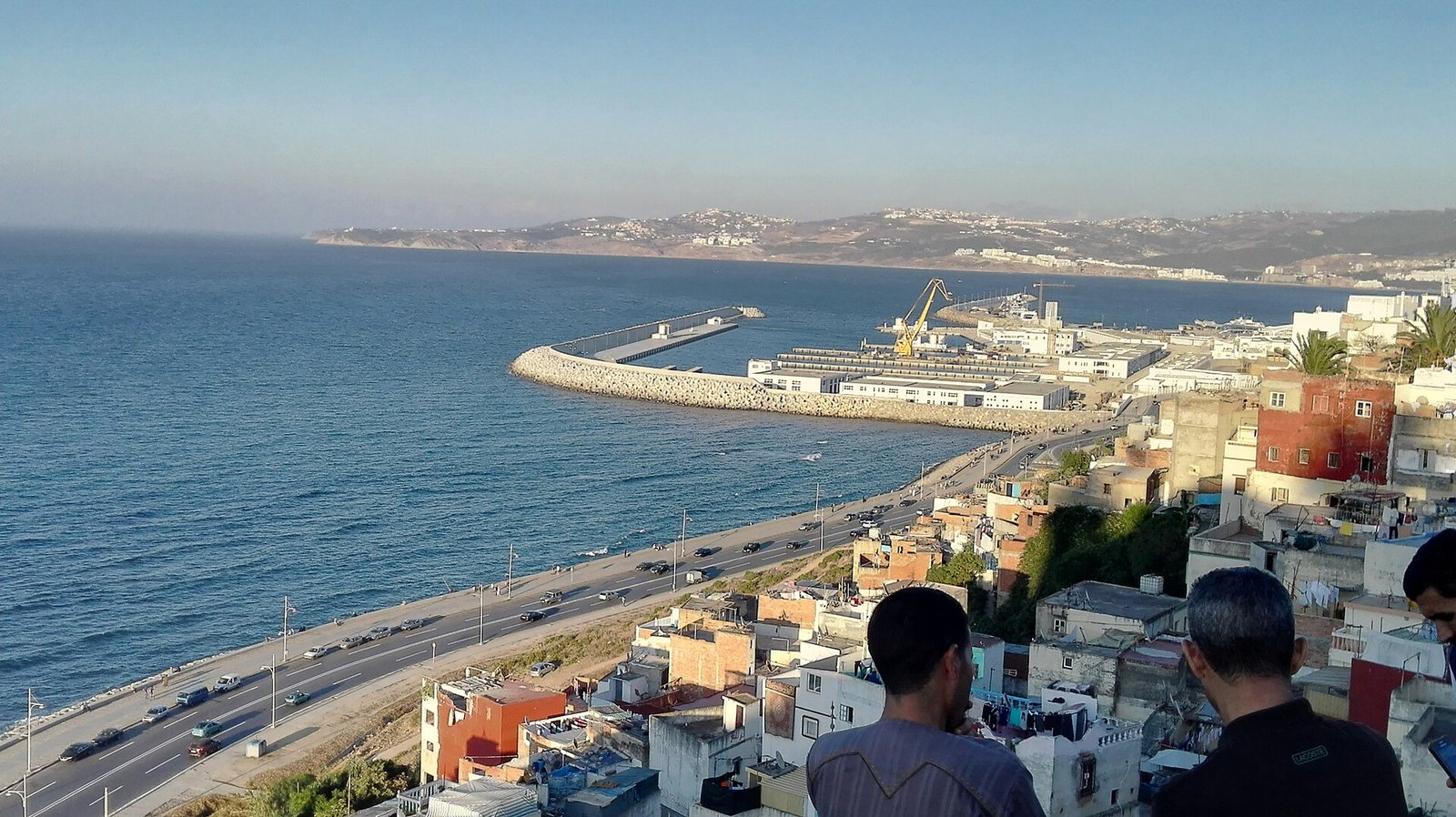 The bay of Tangier seen from above in clear weather